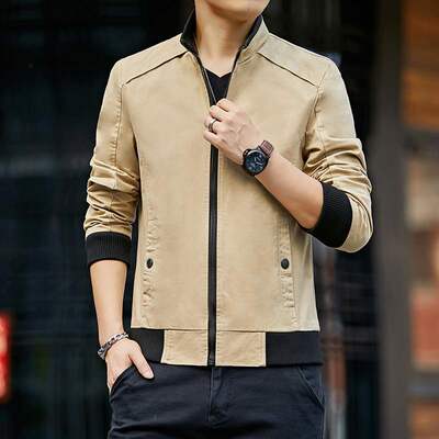 Men's spring and autumn coat new casual Korean top p