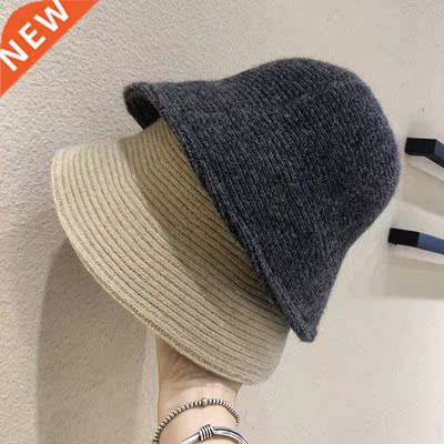 New Warm Felt Wool Women Hat Solid Color Soft Woolen Knitted