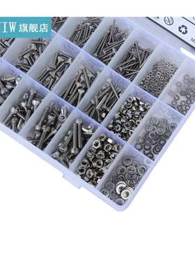 1080pcs M2 M3 M4 Hex Socket Screws Stainless Steel Button He