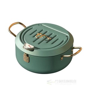 Stainless Steel Kitchen Deep Frying Pot Thermometre Fryer Pa