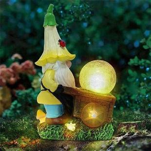 Gnomes Garden Statues Solar Gnome Dwarf Statue Cute