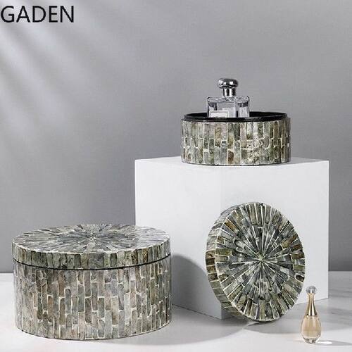 Light Color Shell Storage Box with Lid Home Desktop Simple