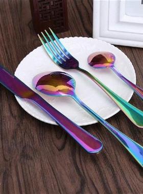 Stainless Steel Flatware Set Rainbow Colorful Cutlery Knife