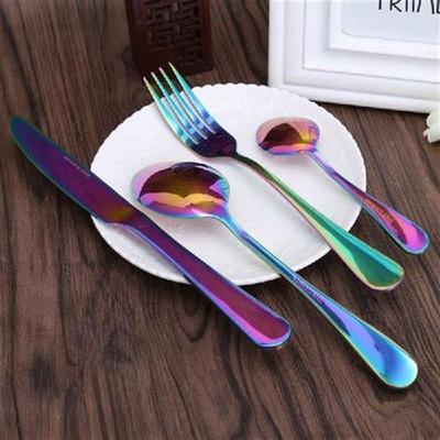 Stainless Steel Flatware Set Rainbow Colorful Cutlery Knife