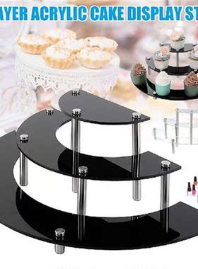 3-Layer Semicircle Acrylic Jewelry Display Rack Cake