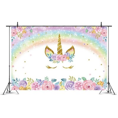 Unicorn Background Shower-Decoration Rainbow Photography Bab