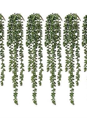 6 Pcs Artificial Succulents Hanging Plants, Fake String Of
