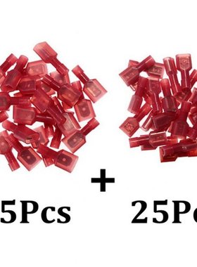 50pcs Red Female & Male Insulated Wire Crimp Termina