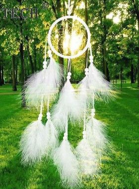 55 cm Wind Chimes Handmade Dream Catcher Net With Feathers
