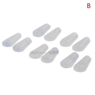 5 Pair Clear Water Drop Silicone Non-Slip Nose Pads  Reading