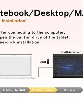 10*6'' Graphics Drawing Digital Tablet Pen Display 2