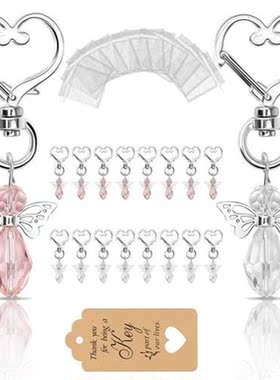 Angel Keychains Favor Thank You Keychain with Angel Wings Pe