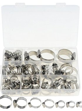 60PCS/Box Multi Size 8mm-38mm Stainless Steel Hoop Clamp Hos