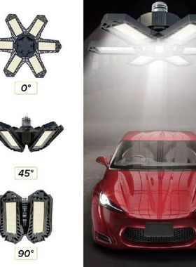 E27 LED Bulb Foldable Fan Blade Garage Light Deformable
