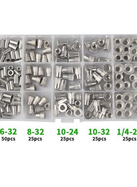 150 Pcs Mulit Size Aluminum Alloy Rivnut Flat Head Rivet Ins