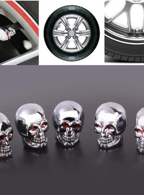 5Pcs Skull Tire Tyre Wheel Car Auto Valves Cap Dust Stem Cov