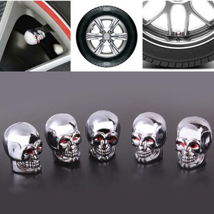 5Pcs Skull Tire Tyre Wheel Car Auto Valves Cap Dust Stem Cov
