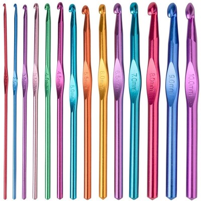 MISIE15 Sizes Aluminum Oxide Knitting Needles Crochet Hook S