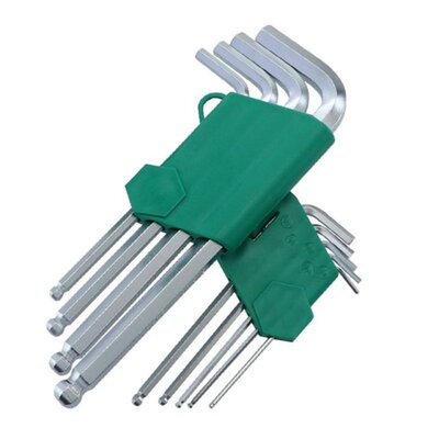 9pcs/set Hex Allen Key Wrench L-Shape 1/16''