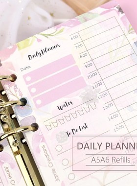 Papers Filler Daily-Planner 6-Hole binder-Organizer A5 A6 Fl