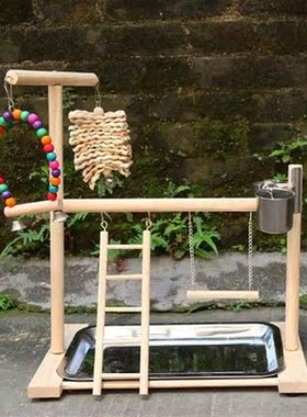 Solid Wood Pet Parrot Playstand Bird Playground Bird