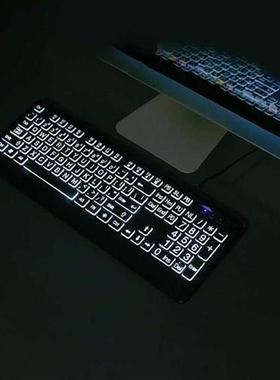 K1KF Large Font Print USB LED Backlit Keyboard 104 Keys Full