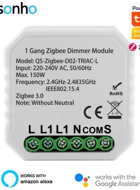 Zigbee Dimmer 220V No Neutral Triac Tuya Smart Led Light Dim