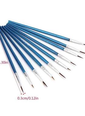 10Pcs/Lot Watercolor Gouache Paint Brushes Different Size Ro