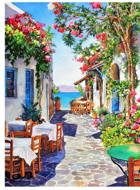 Stone Road in Shuicheng Town Street, Diamond Painting, Squar