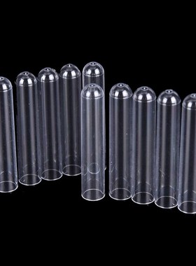 10pcs Clear Plastic Test Tubes Hard Plastic Test Trial Tube