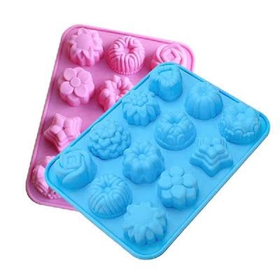 1 Pcs 12 Cells Flower-Shape Cake Moulds Silicone Mold