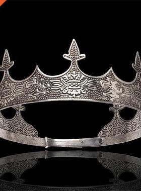 Baroque Vintage Metal Circle Tiaras Royal Queen King Crown B