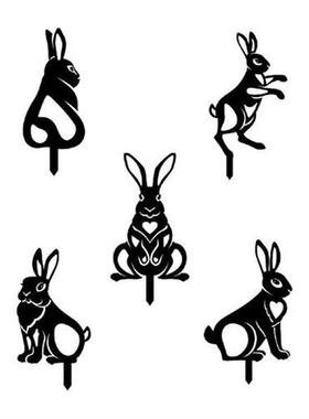 5x Acrylic Animal Silhouette Stake Outdoor Patio Lawn