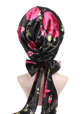 Wo Silk Shower Cap Night Sleep Cap Hair Bonnet Hat Head Cove