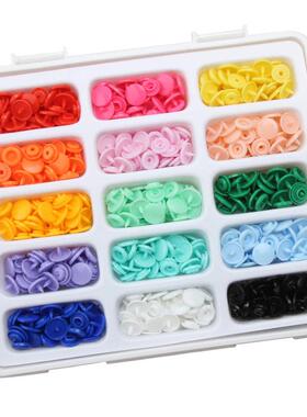 15 Colors Snaps Buttons Press Studs Snap Fasteners Kit Resin