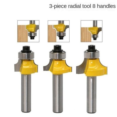 3PC 8mm Shank Round-Over Router Bits for wood Woodworking To
