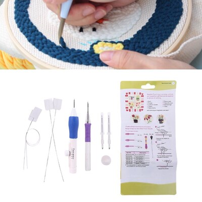 DIY Knitting Art Crochet Kit, Embroidery Pen Punch Needles K