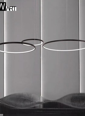 BWAR modern led chandelier alunum circle lights for Interior