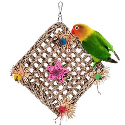 Bird Foraging Wall Toy Edible Seagrass Woven Climbing