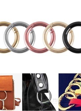 5Pcs Round Carabiner Spring Snap Clips Hook Keychain Keyrin