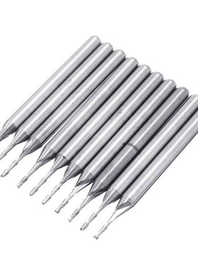 10pcs Mayitr 1mm 2-Flutes End Mill Carbide Flat Nose End Mil