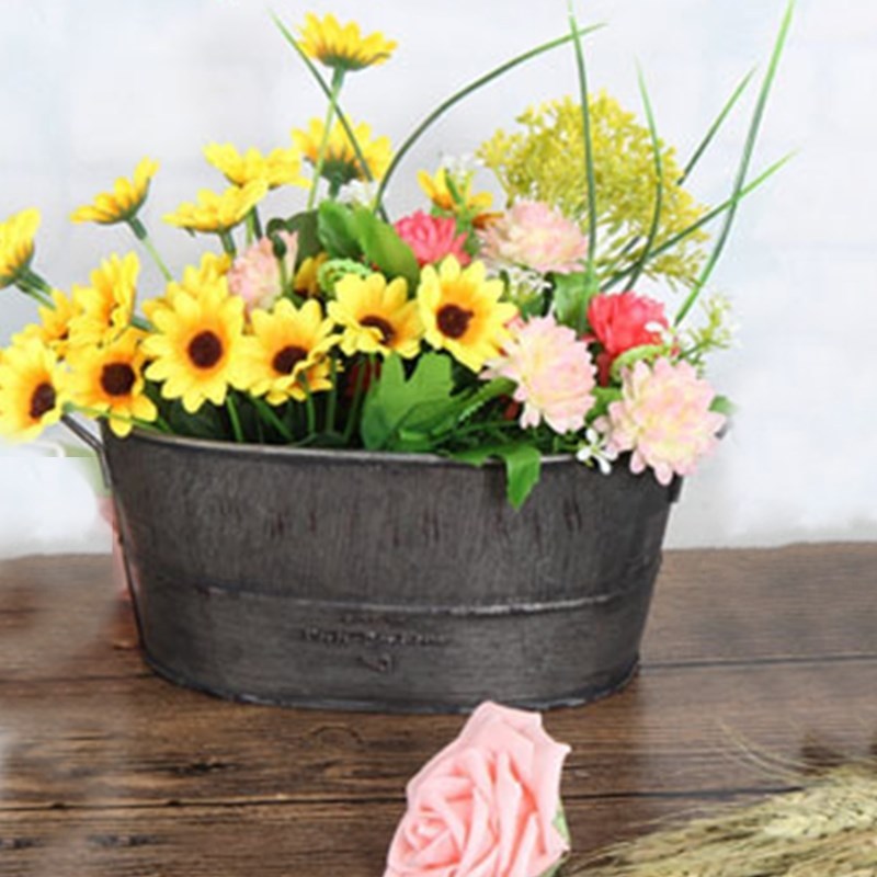 Garden Plant Pot Decorative Vintage Succulent planter Zinc c