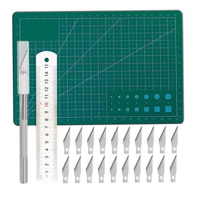 24Pcs/set Carving Exacto Knives Craft DIY Kit Art Blades Ma