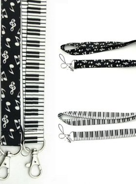 Cartoon Lanyards Piano Keys Notes Durable Hanging Home Handh
