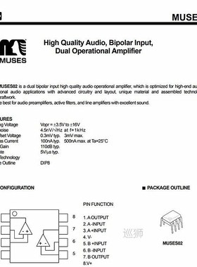 1 piece  MUSES02 MUSES 02 Dual op amp  for audiophiles