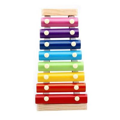 Wooden Xylophone Musical Instrument 8 Tones Toys Multicolor