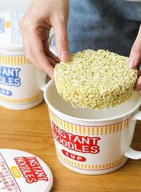 ins style creative instant noodle ceramic Cup bowl with cove