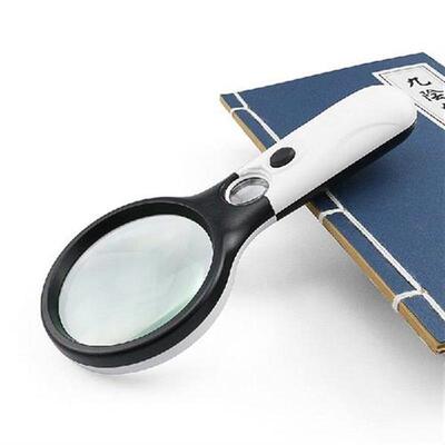 3 LED Light 45X Magnifying Glass Lens Mini Pocket Handheld
