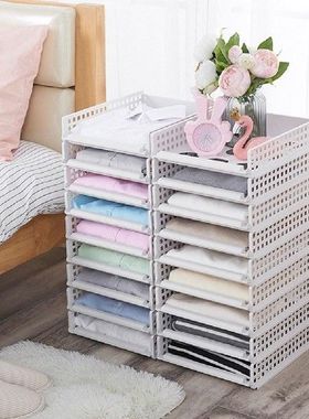 Storage Rack Stackable Clothing Drawer Style Storage Shelf