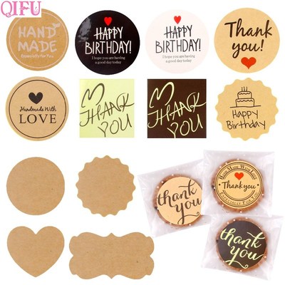 Vintage Paper Handmade Sticker Kraft Unicorn Thank you Stick